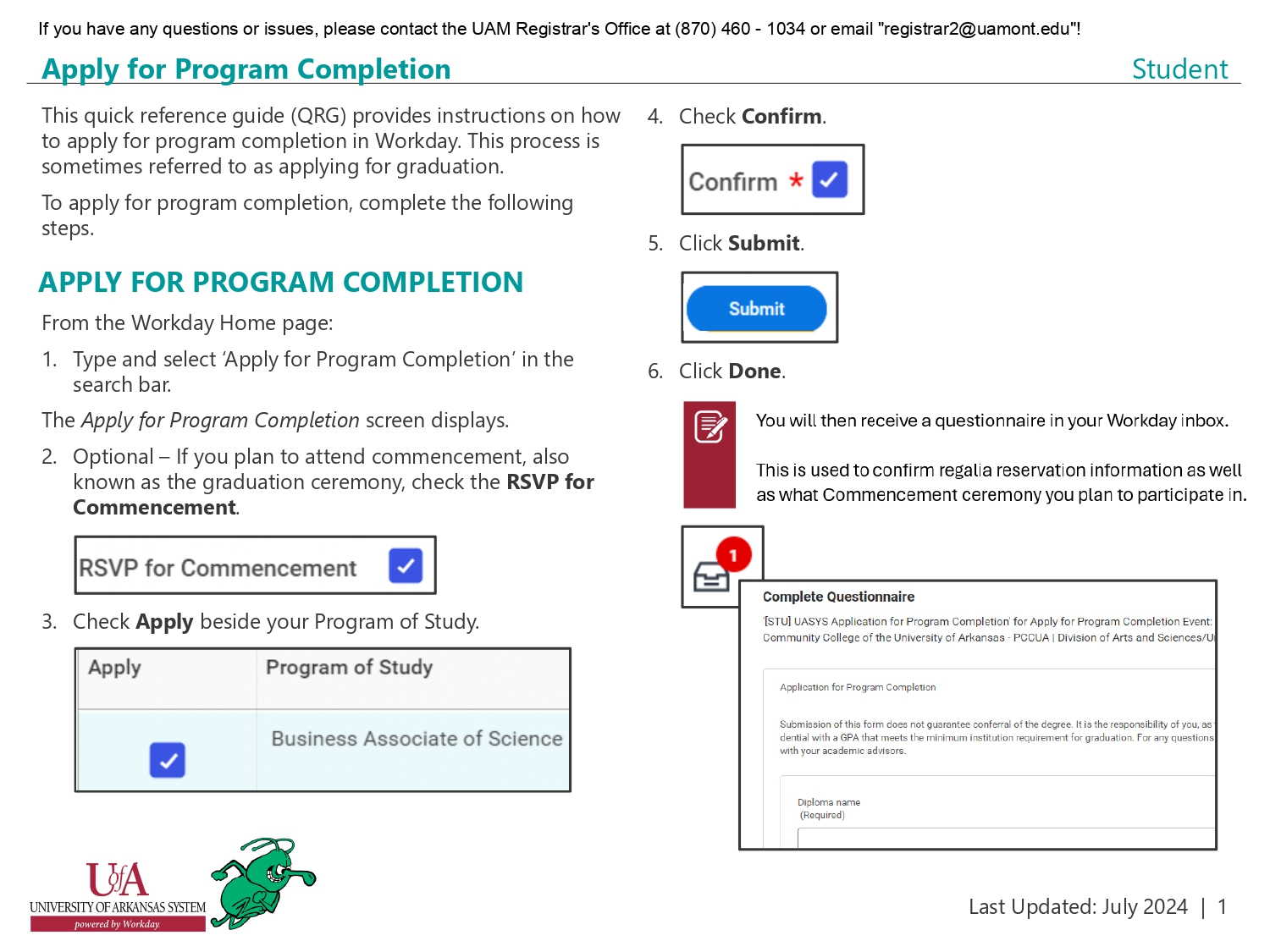 Program Completion Application Instructions
