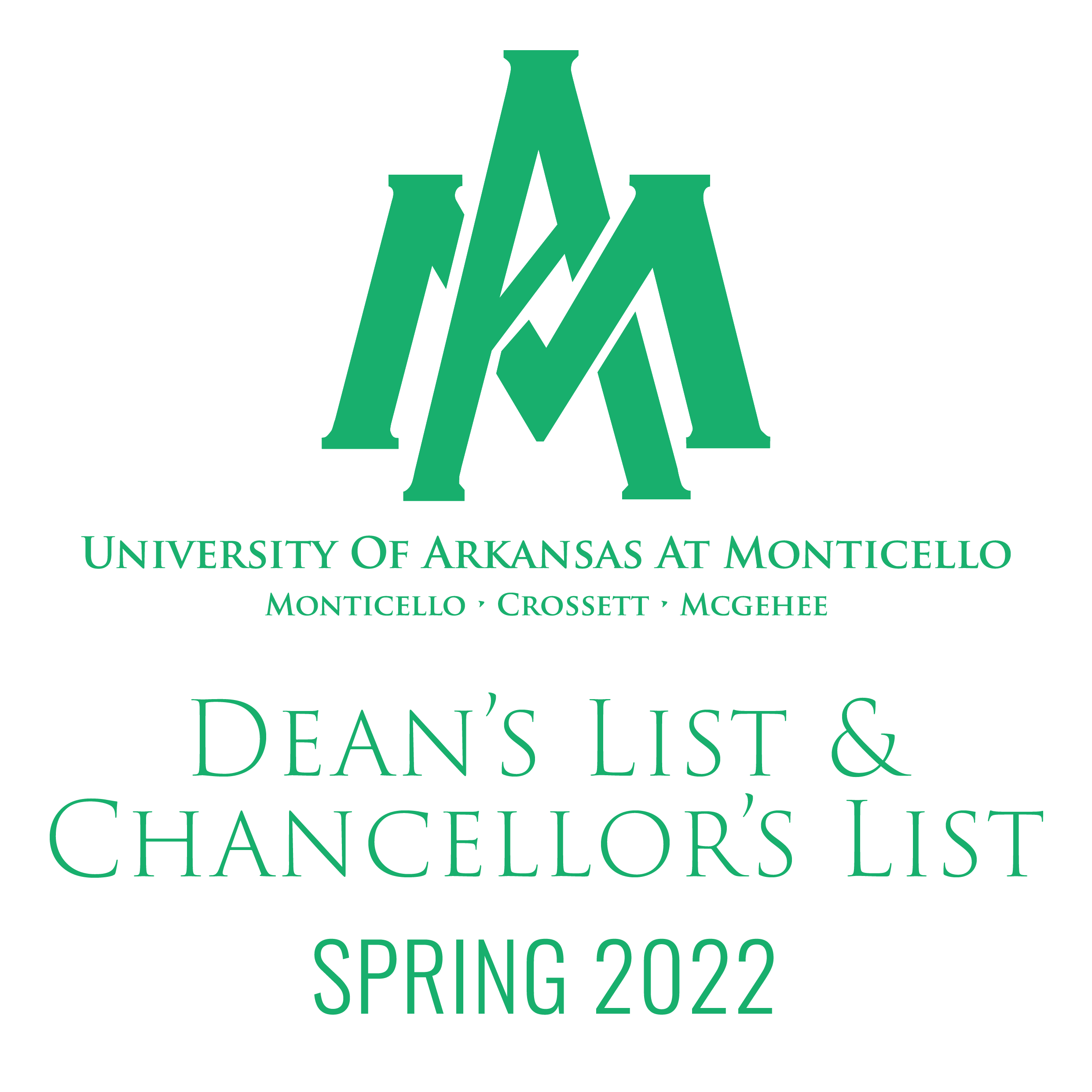 UAM Dean's and Chancellor's Lists - Spring 2022